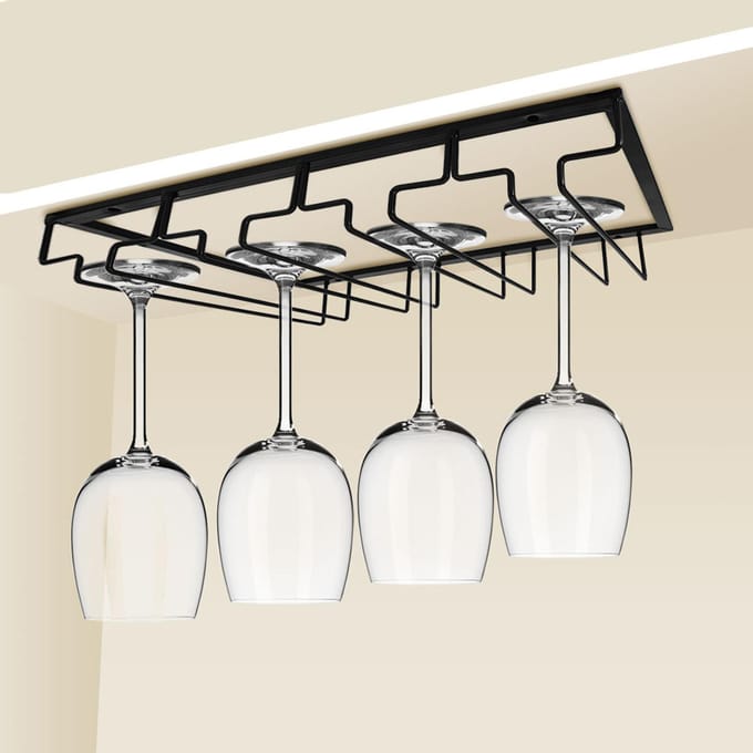 Zwart Wijnglas Opbergrek Organizer Hanger Houder Keuken Bar Restaurant black