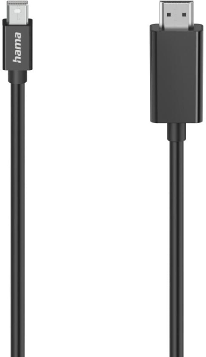 Hama 00200711 HDMI-kabel HDMI Adapterkabel Mini DisplayPort-stekker, HDMI-A-stekker 1.5 m Zwart Met anti-kniktule, Flexibel, Afgeschermd (dubbel),...