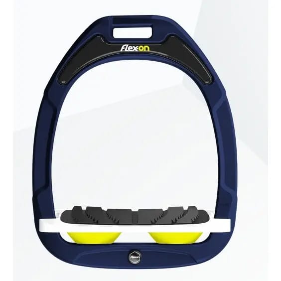Schuin Grip Stijgbeugels Marine/Wit/Geel Flex-On Green Composite