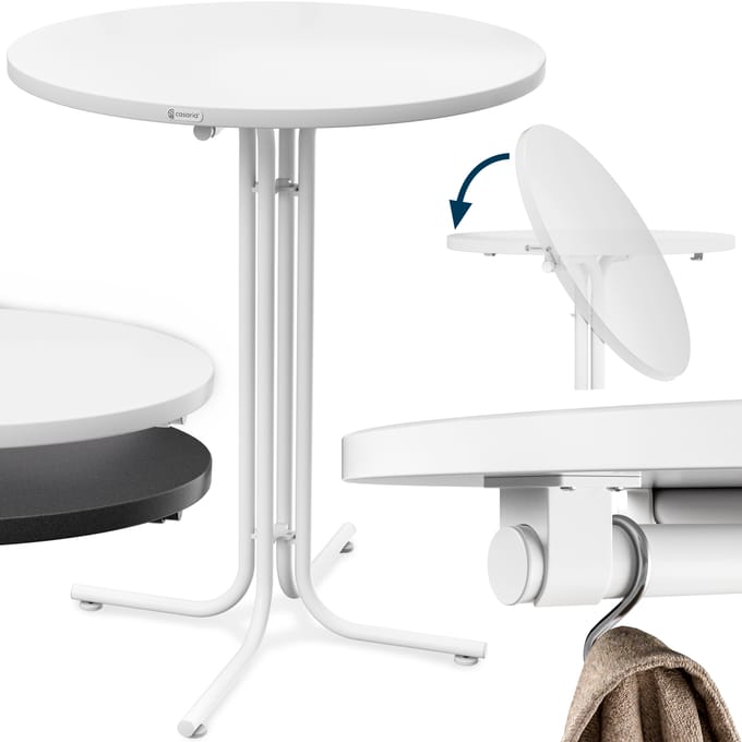 CASARIA Statafel - 80x110cm Inklapbaar Verstelbare Tafelpoten – Wit