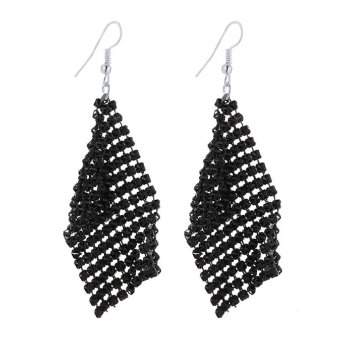 Fako Bijoux® - Oorbellen - Dansende Doekjes - Zwart