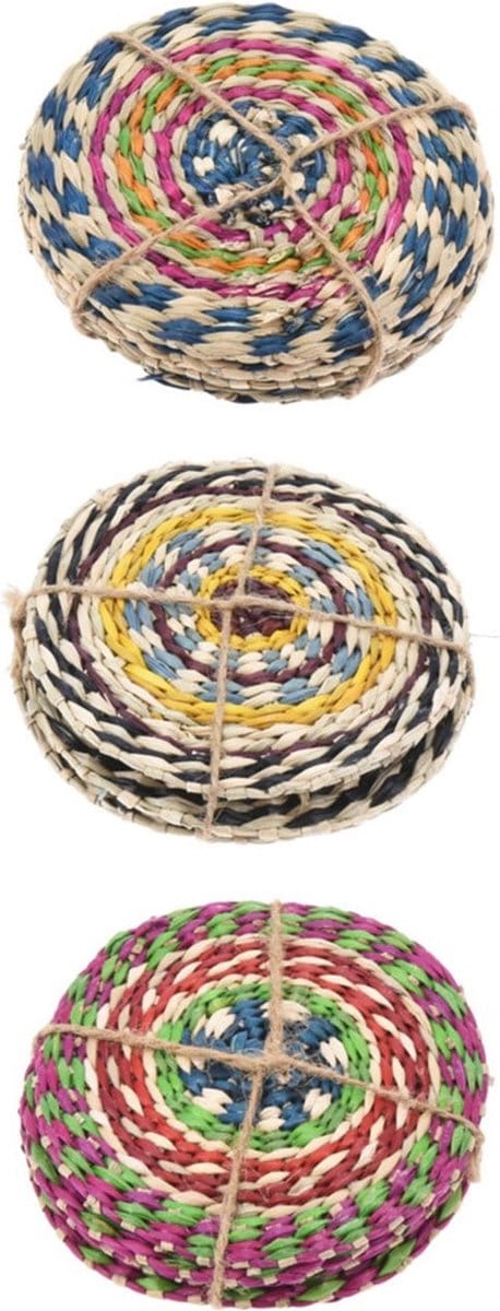 Home & Styling Zeegras onderzetters Ø10cm - Set van 4 stuks - Multi