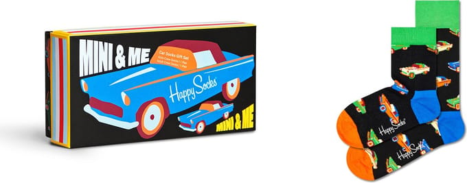 Happy Socks Mini & Me Car Socks Gift Set (2-pack) - Unisex - Maat: 36 - 40