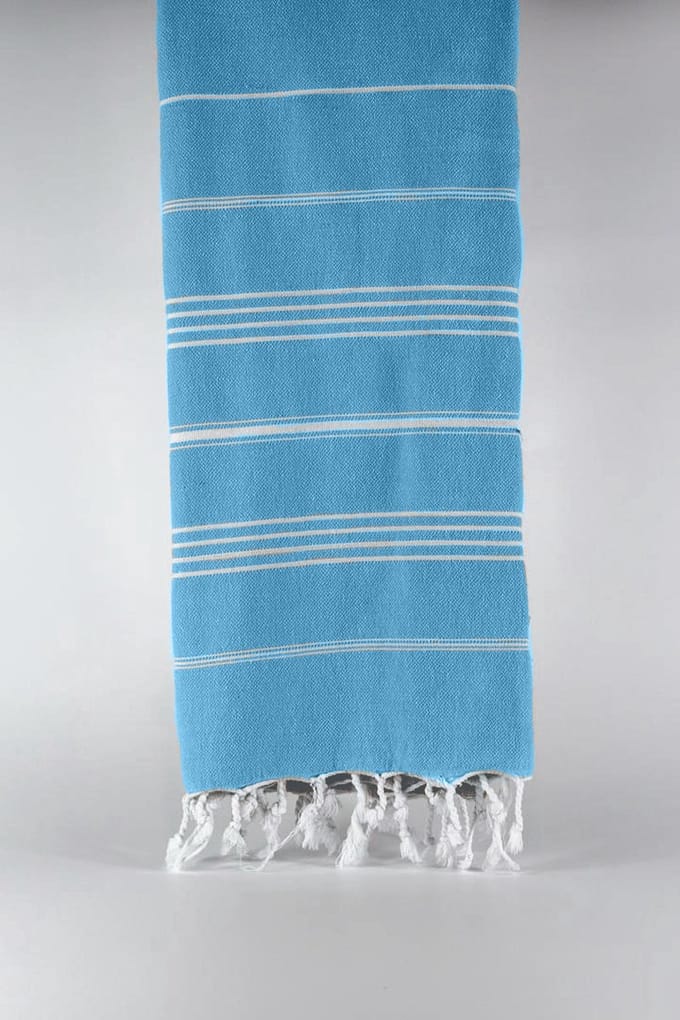 Kadyanda – Turkse hamamdoek – 100x180 cm – katoen – licht & sneldrogend – blauw