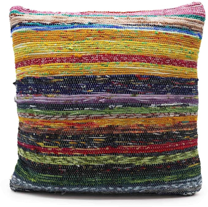 Rag Rug Cushion Covers - 40x40cm - Sunrise Oranges