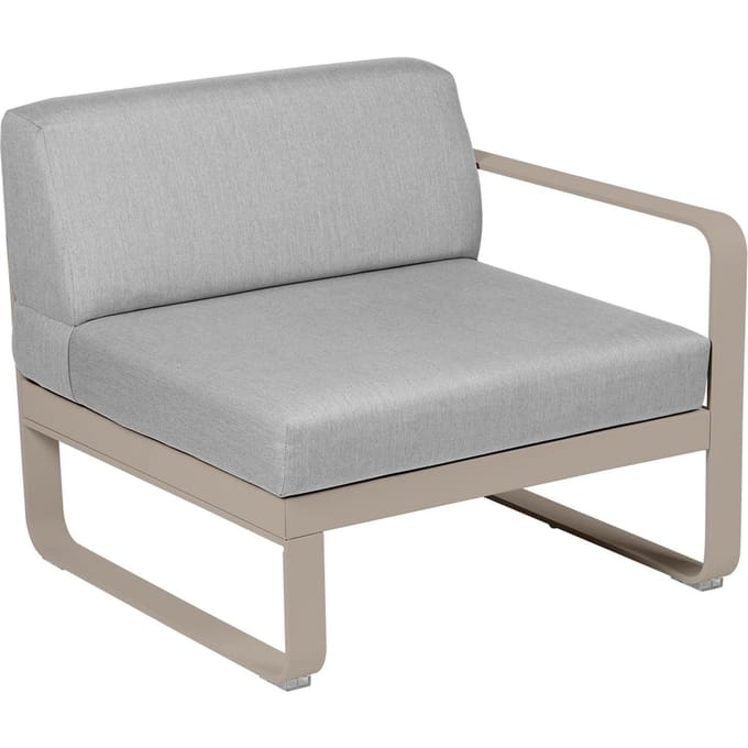 Fermob BELLEVIE Fauteuil Module rechts - 14 muskaat - 79 Flanelgrijs