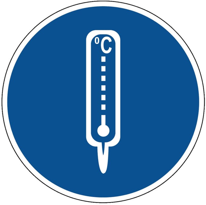 Temperatuur meten verplicht bord - kunststof 400 mm