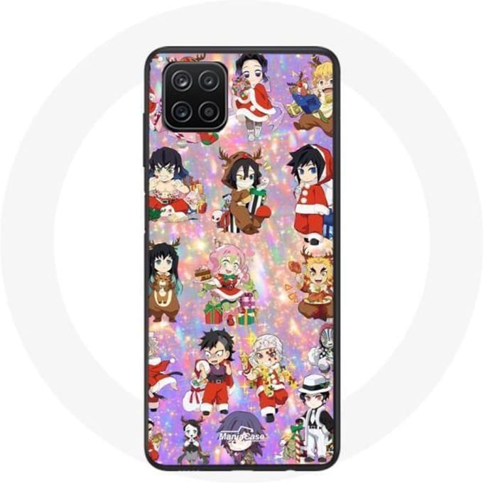 Coque pour Samsung Galaxy A12 Demon slayer merry christmas affiche le cadeau de noël