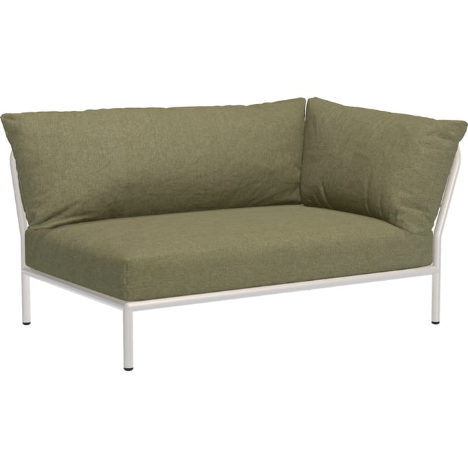 HOUE LEVEL 2 Loungebank Gedempt Wit - Sunbrella Heritage Leaf - rechts