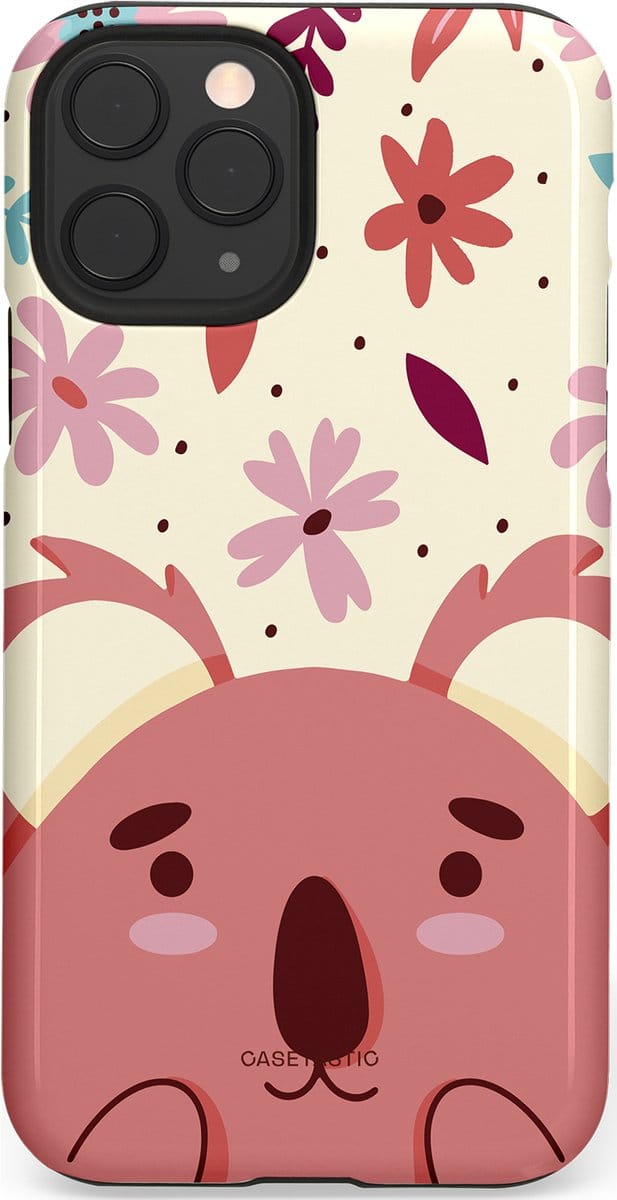 Casetastic hoesje geschikt voor Apple iPhone 11 Pro - Dubbellaagse bescherming - Koala knuffel - Fashion Case - Koraal Crème Lichtroze