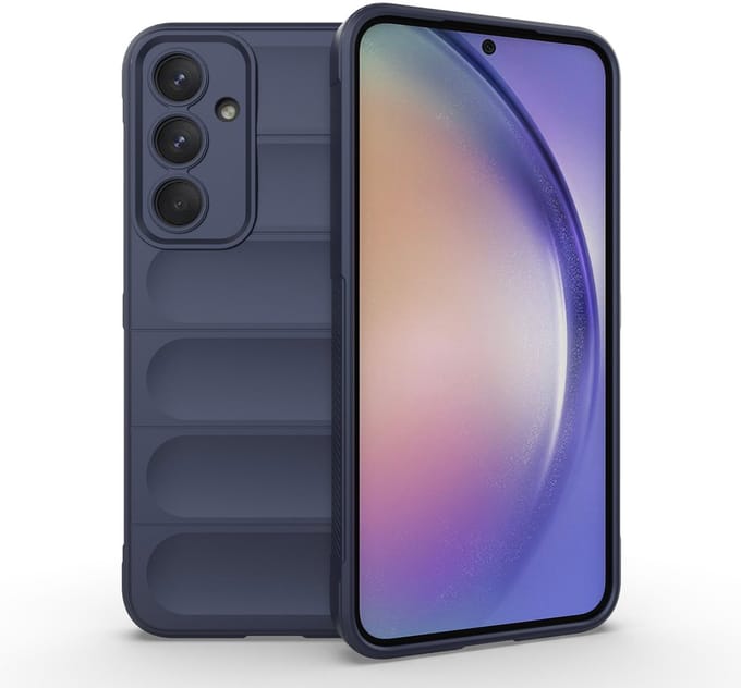 Solidenz AeroGrip geschikt voor Samsung Galaxy A35 hoesje - Donkerblauw
