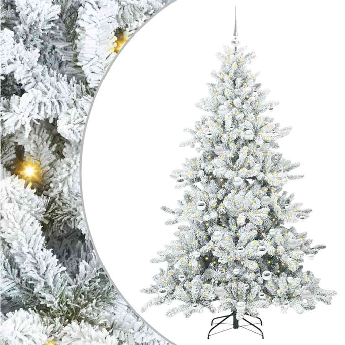 vidaXL Kunstmatige Inklapbare Kerstboom Wit 180 cm PVC en staal