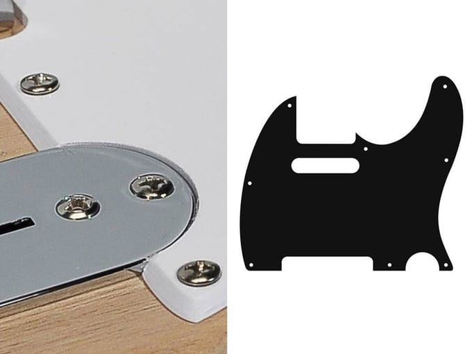 Boston TE-110-W pickguard, Teaser, standard, 1 ply, white