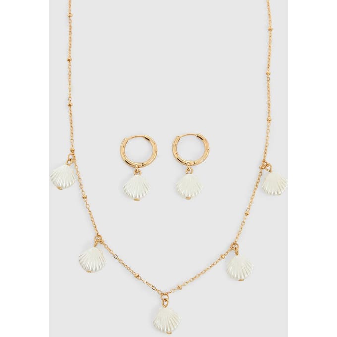 boohoo Dames Sieradenset Met Schelpen | Goud