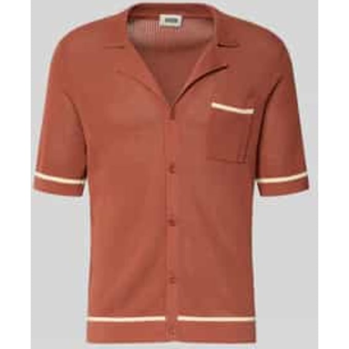 slim fit vrijetijdsoverhemd in tricotlook model 'FLAVIRO'