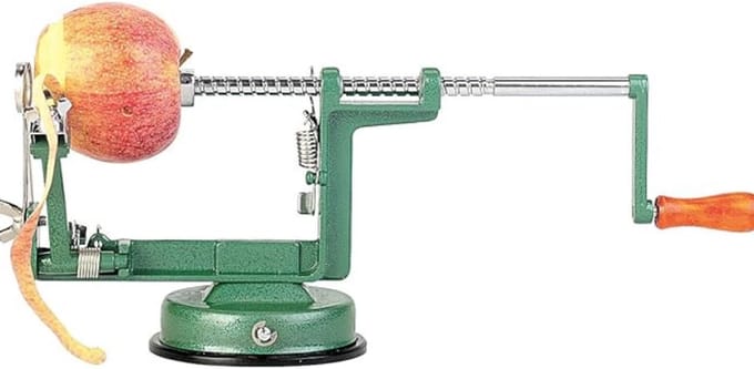 TIM® Appelschilmachine - Appelschiller - Appelsnijder - Groen - 26cm x 16cm x 11cm