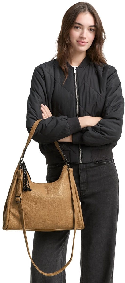 TOM TAILOR schoudertas Finna Hobo Bag Camel Lichtbruin