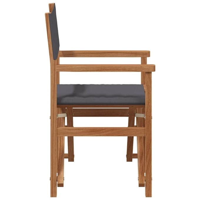 vidaXL Eetkamerstoel Grijs 56 x 54 x 87 cm Massief Teakhout