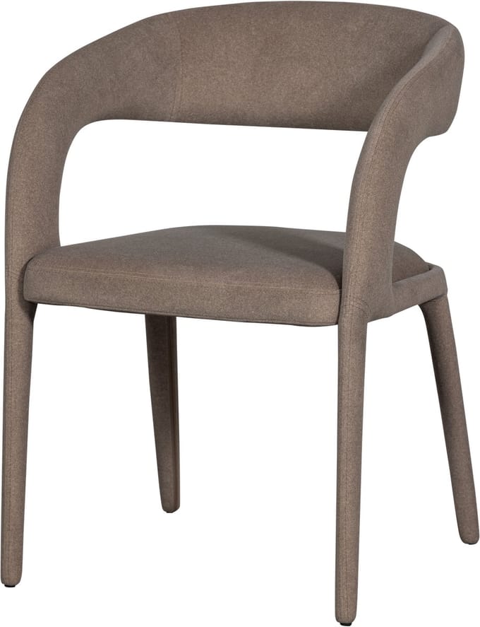 vtwonen Arms Eetkamerstoel - Geweven Stof - Bruin - 80x60x54 cm