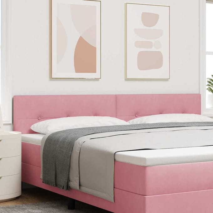 vidaXL - Hoofdbord - Roze - 200 - cm - Fluweel