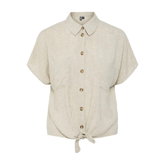 PIECES - PCPIA SS TIE SHIRT WVN NOOS - Dames - Blouses