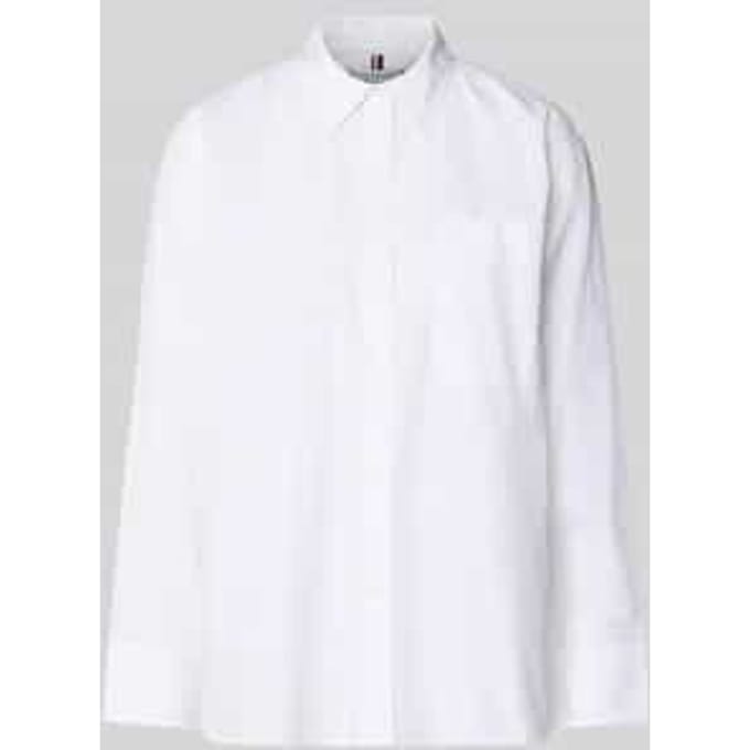 regular fit blouse met lange mouwen van puur katoen