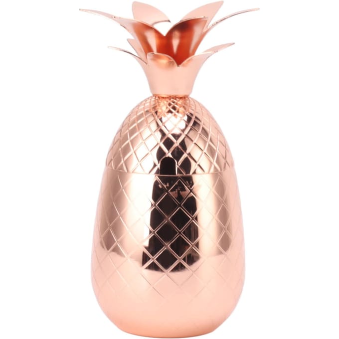 Shaker à cocktail Forme d'ananas Acier inoxydable Surface polie lisse 500 ml pour bar à domicile rose or