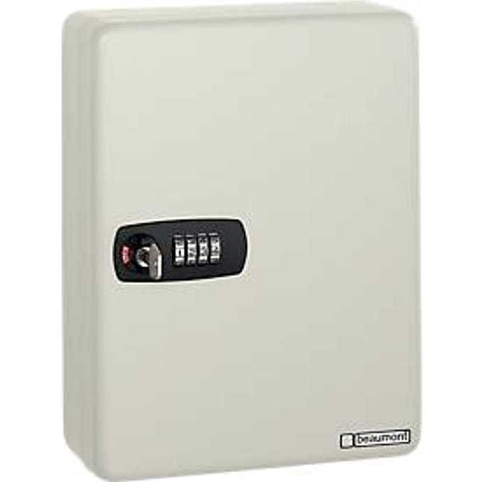 Sleutelkast met cijfercombinatieslot Keybox - plaatstaal - 60 haken - lichtgrijs
