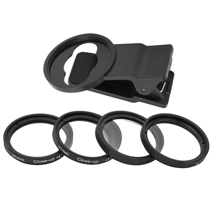 Veledge 37mm Close-Up +1+2+4+10 Close-Up Macro Filter Mobiele Telefoon Lens Filter voor Verschillende black