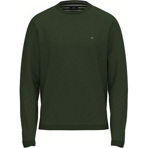 Fynch-Hatton Trui O-Neck Light Air Cotton Donker Khaki / male