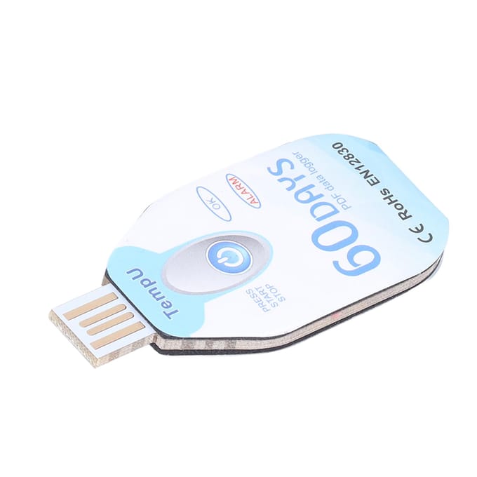 Enregistreur de Température Alimentaire Enregistreur de Données de Température Portable Rapport PDF Alimenté par USB white