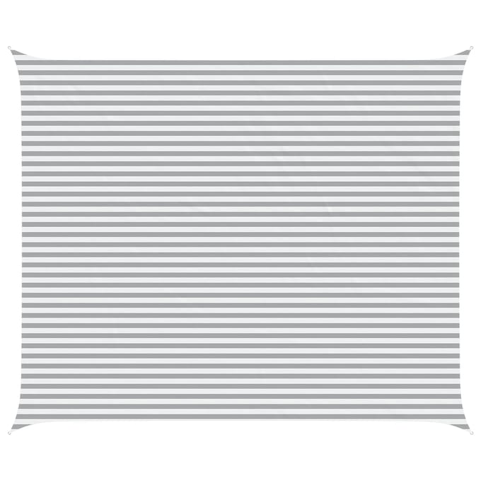 vidaXL - Zonneschaduw - Lichtgrijs - en - wit - 5 - x - 6 - m - 100% - Polyester - Oxford