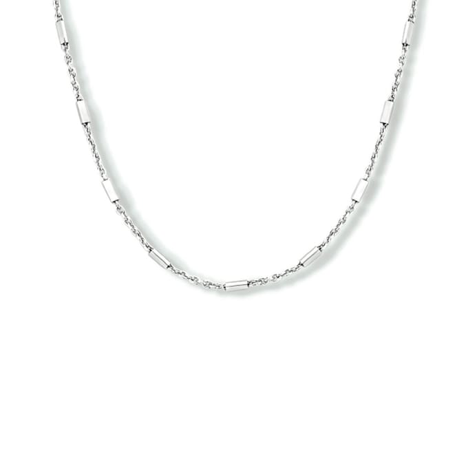 collier buisjes 1,3 mm 40 + 4 cm zilver gerhodineerd