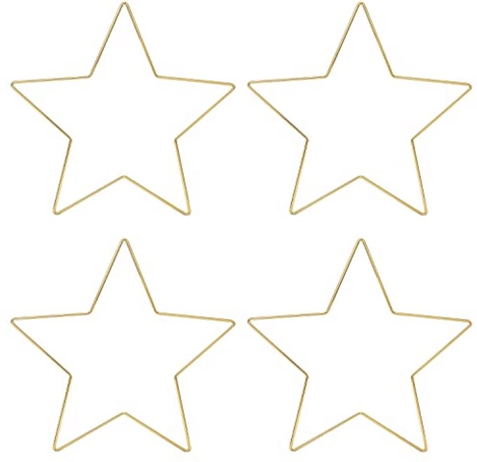 Sterkrans Frame 4 Stuks Macramé Draad Pentagram Vormige Ringen voor Creatieve Ambachten