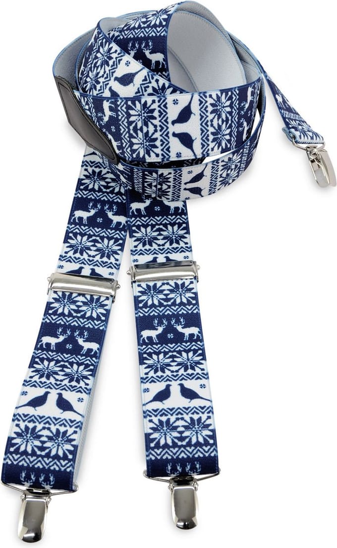 We Love Ties - Bretels - Bretels Nordic Folk - blauw / wit