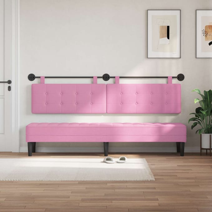 vidaXL - Hangend - hoofdbord - Roze - Stof