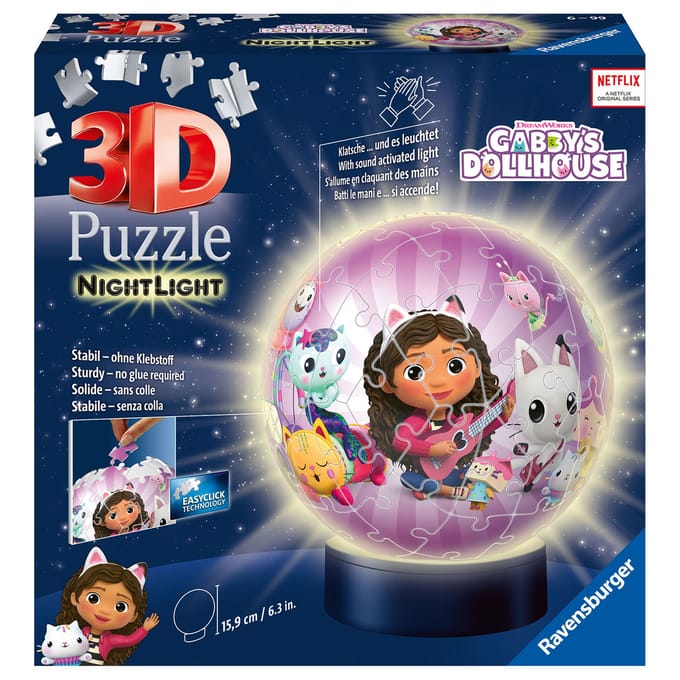 Ravensburger Gabby's Dollhouse 72 stukjes met licht 3D Puzzels