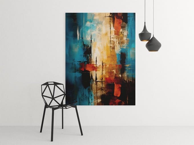 Modern Canvas Schilderij Kleurrijke Abstracte Kunst – Luxe Wanddecoratie 100x75 cm