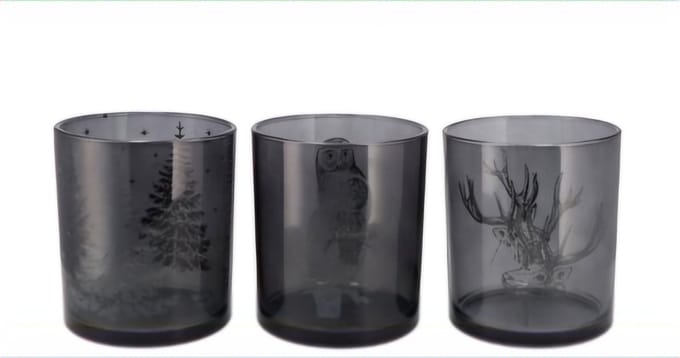 JOLLY TRANSPARENT GREY T-LIGHTS ASS 10X13CM - 3 stuks
