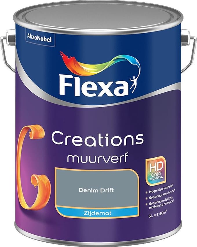 Flexa - Creations Muurverf Zijdemat - Denim Drift - Mengverf - 5 L