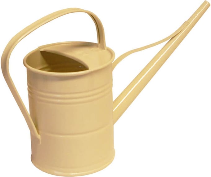 Gieter - ivoor wit - metaal - 1500 ml - 39 x 13 x 24 cm