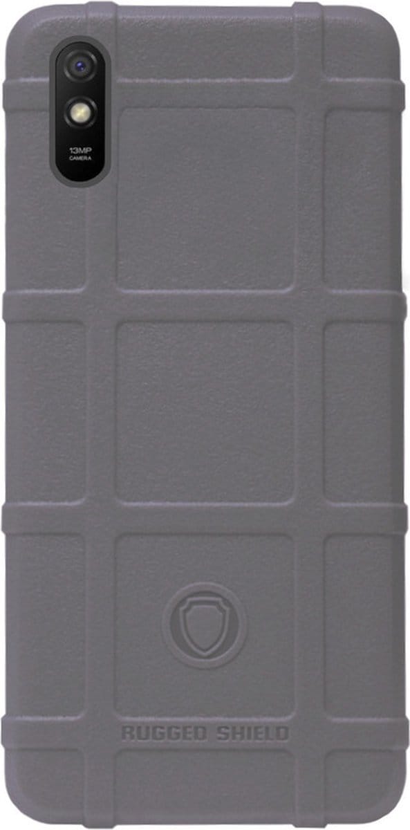 RUGGED SHIELD Rubber Bumper Case Hoesje voor Xiaomi Redmi 9 - Grijs