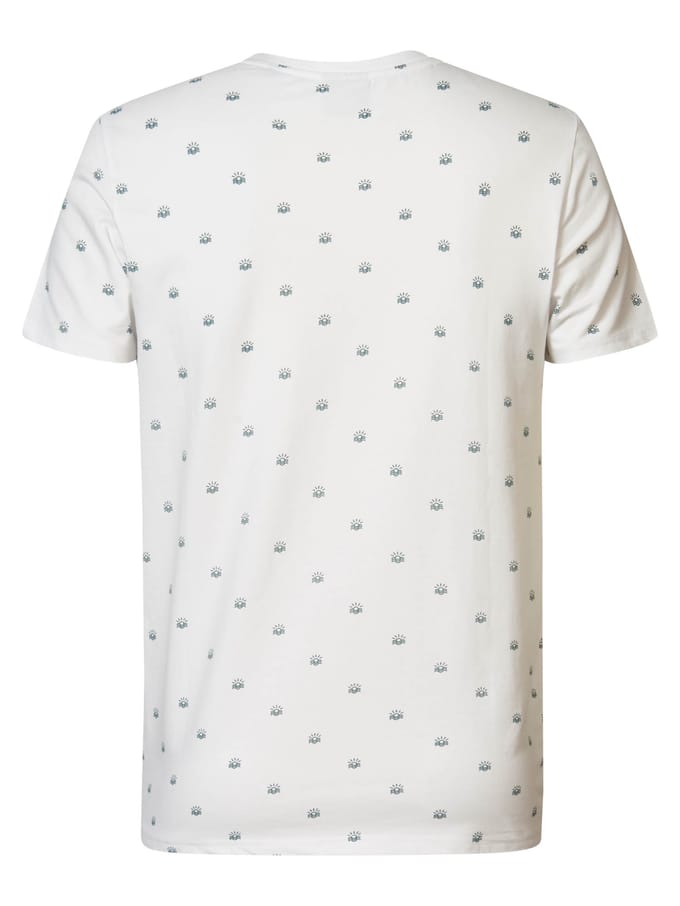 Petrol Industries - Heren All-over Print T-shirt Sundown - Wit