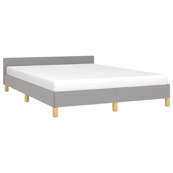 vidaXL - Bedframe - zonder - matras - stof - lichtgrijs - 140x190 - cm