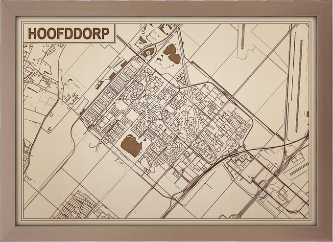 Decoratief Beeld - Houten Van Hoofddorp - Hout - Bekroned - Bruin - 21 X 30 Cm