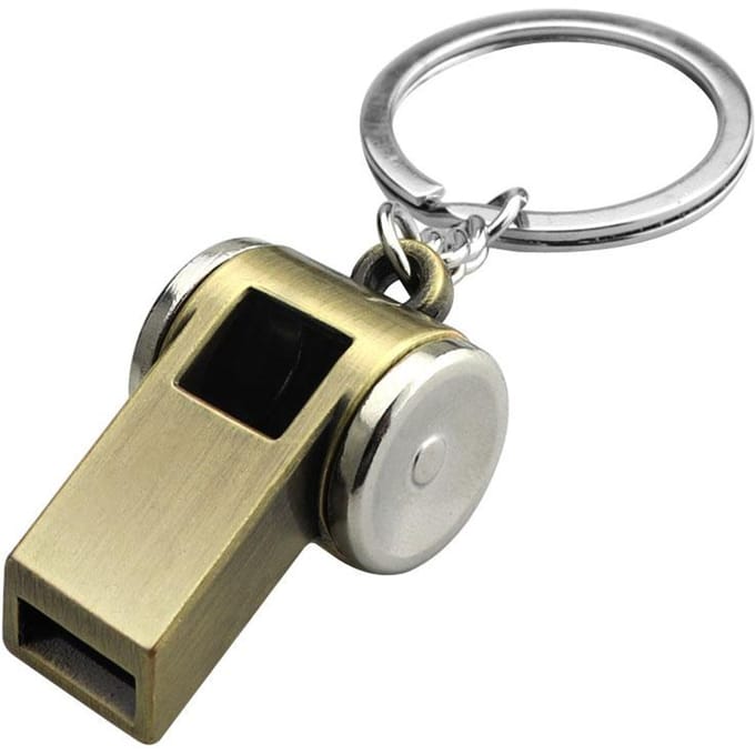 Gouden lichtgewicht metalen fluit sleutelhanger voor overlevingssituaties - duurzaam en handig stevig overlevingsfluitje zoals afgebeeld 1 gray