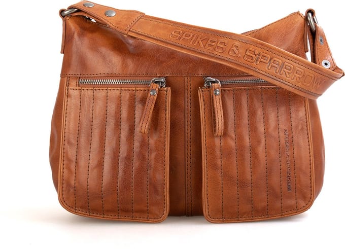 Leren Schoudertas - Kinsley - Brandy Cognac