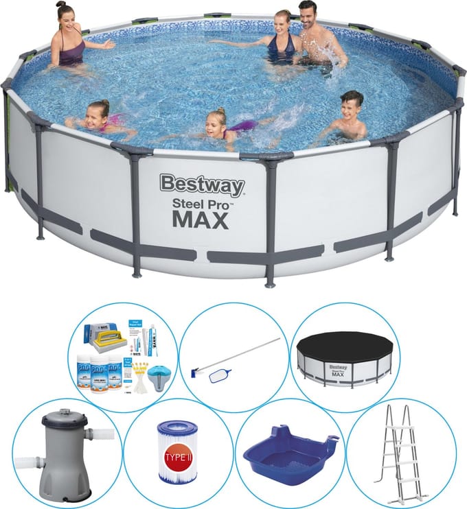Steel Pro MAX Rond 427x107 cm - Zwembad Comfort Pakket