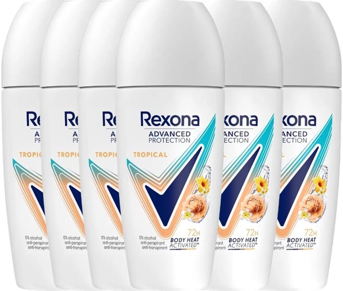 Rexona Advanced Protection - Deodorant Roll-on - Tropical - 72u Bescherming - 6 stuks