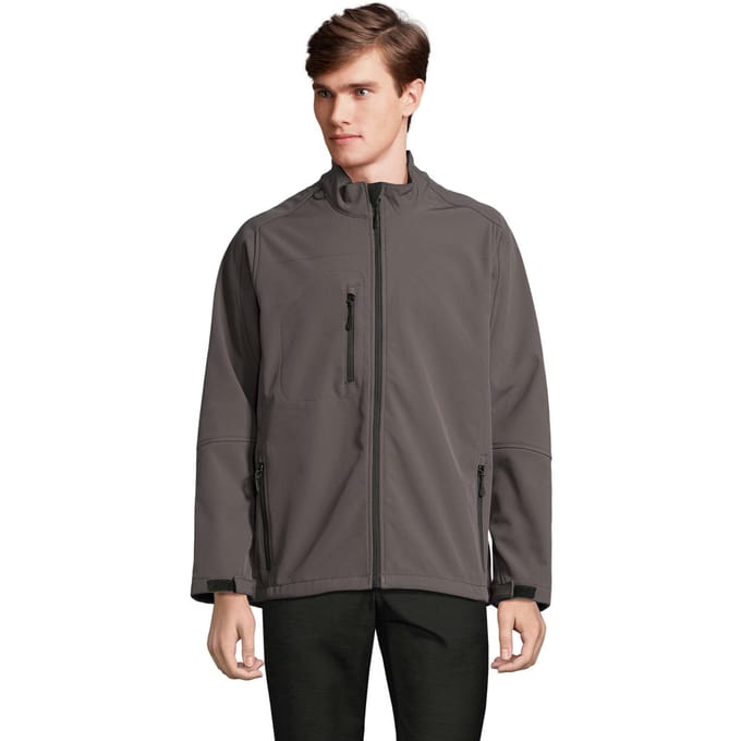 SOLS Heren Relax Soft Shell Jas (Houtskool Grijs Effen)
